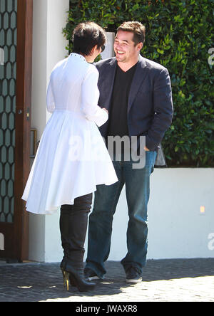 WEST HOLLYWOOD, CA - AUGUST 27: Kris Jenner and Dean Cain seen leaving Cecconi's in West Hollywood, California on August 27, 2014. Credit: John Misa/MediaPunch Stock Photo