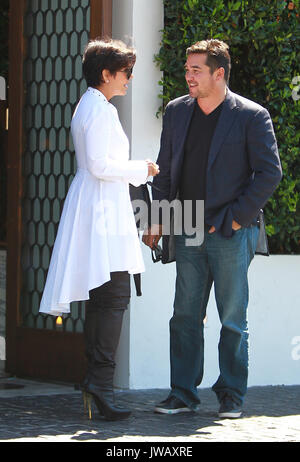 WEST HOLLYWOOD, CA - AUGUST 27: Kris Jenner and Dean Cain seen leaving Cecconi's in West Hollywood, California on August 27, 2014. Credit: John Misa/MediaPunch Stock Photo