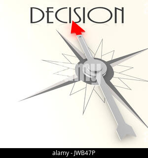 Compass with decision word image with hi-res rendered artwork that could be used for any graphic design. Stock Photo