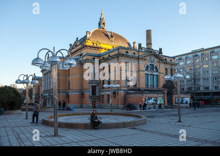 OSLO, NORWAY - 28 FEB 2016: View of the National Theatre at the sunset Stock Photo