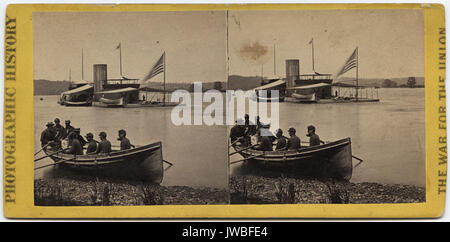 Double Turretted Monitor Onondaga, on the James River. - Civil War Photographs Stock Photo