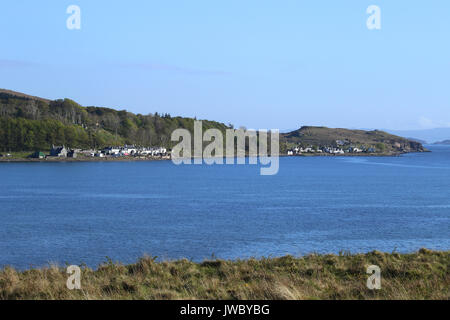 Applecross Bay, Scotland, UK.  A view across the bay towards Applecross village (or Shore Street) to the left and Milton to the right. Stock Photo
