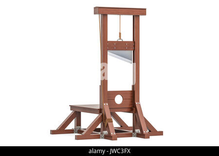 guillotine, 3D rendering isolated on white background Stock Photo