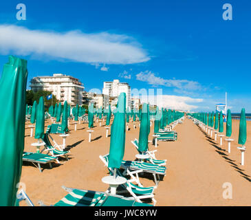 The Beach of Lido di Jesolo, Venetian Riviera, adriatic Sea ,Italy Stock Photo
