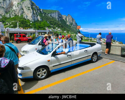 Capri, Italy - May 04, 2014: The vintage convertible taxi car Stock Photo