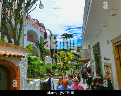 Capri, Italy - May 04, 2014: Old center with shopping streets and famous hotels Stock Photo