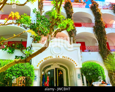 Capri, Italy - May 04, 2014: The Hotel La Palma in old center Stock Photo