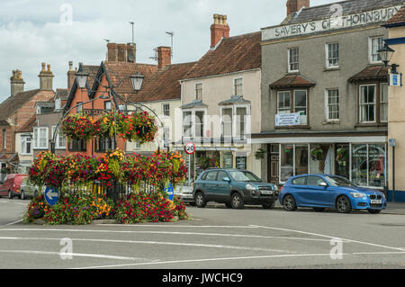 The Thornbury Pump South Gloucestershire, decorated with flowers Stock Photo