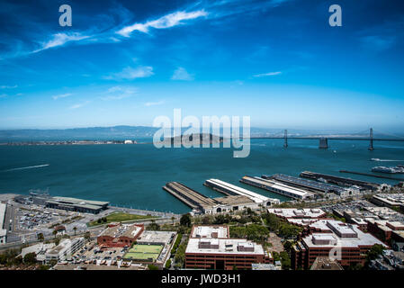 Aerial Landscape View of Bay Stock Photo