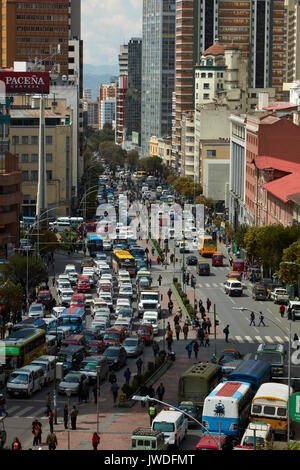 Traffic congestion, La Paz, Bolivia, South America Stock Photo