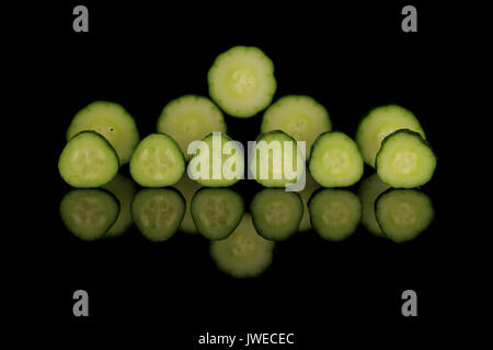 Japanese sliced cucumber on black Stock Photo