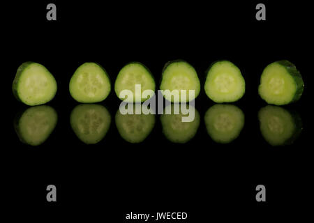 Japanese sliced cucumber on black Stock Photo