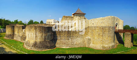 Interesting place, medieval ruins of Suceava fortress, being built in  14th century. Stock Photo