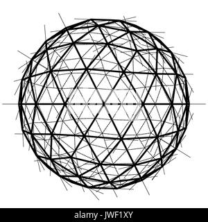 Global wireframe sphere. Vector EPS10 Stock Vector