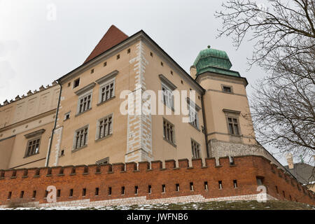 Jordan tower and defensive walls of Wawel Royal Castle in Krakow, Poland.. Stock Photo