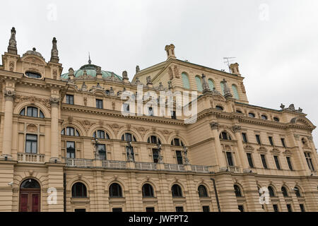 Juliusz Slowacki Theater in the Old Town district of Krakow, Poland. Built from 1891, opened in 1893. Stock Photo
