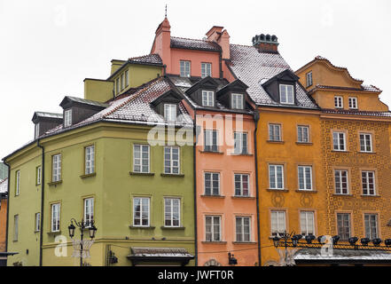 Old colorful buildings in Old Town. Warsaw, Poland Stock Photo