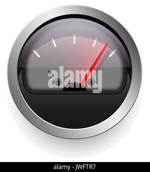 Analog indicator with an arrow. The device is a level or pressure display. Stock Vector
