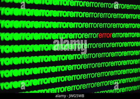 Close up of binary code infected by computer virus. Stock Photo