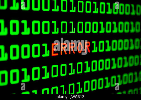 Close up of binary code infected by computer virus. Stock Photo