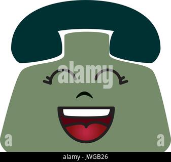 telephone service kawaii character vector illustration design Stock Vector