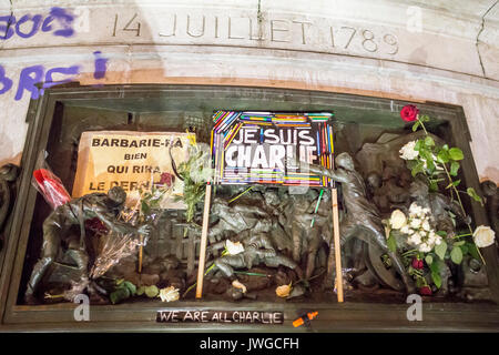 Je suis Charlie sign  with the republic and the Bastille day. We are all charlie. Homage at the victims of Charlie hebdo killing in Paris the 7th of j Stock Photo