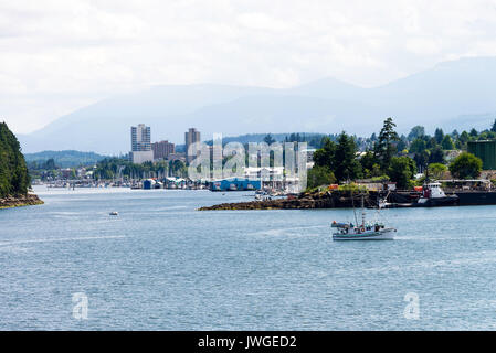 Our Arrival at Nanaimo on Vancouver Island Aboard a BC Ferry from Horseshoe Bay British Columbia Canada Stock Photo