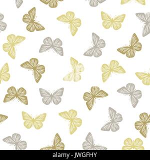 Seamless pattern with butterflies Stock Vector