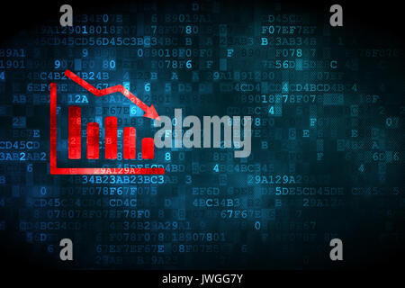 Marketing concept: Decline Graph on digital background Stock Photo