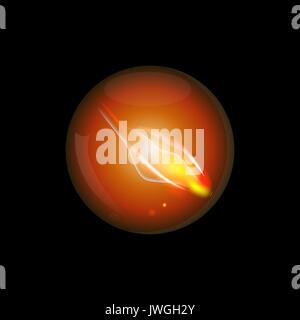 Glass fireball in the dark abstract art illustration Stock Vector