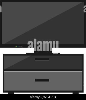 Tv on stand Stock Vector