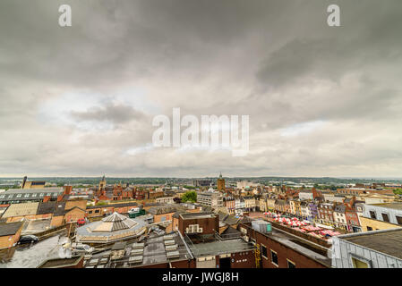 Cloudy Day Cityscape View of Northampton UK. Stock Photo