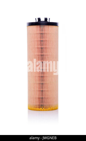 Car oil filter isolated on white background. Stock Photo