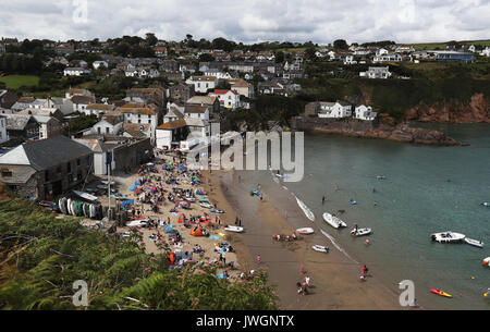 A general view of Gorran Haven in Cornwall Stock Photo