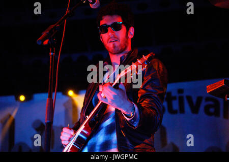 David Macklovitch aka Dave 1 Chromeo performing 2007 Neighborhood Music Festival LA Coliseum Los Angeles,CA Stock Photo