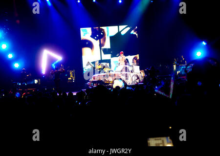 Rihanna performs live concert. Stock Photo
