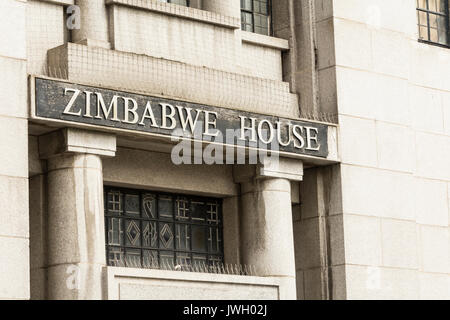 Zimbabwe House the Embassy of Zimbabwe on Agar Street, London, UK Stock