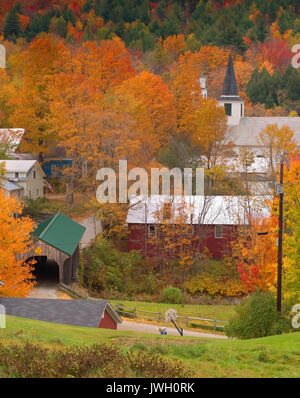 Village Bridge Waterville, VT. Stock Photo