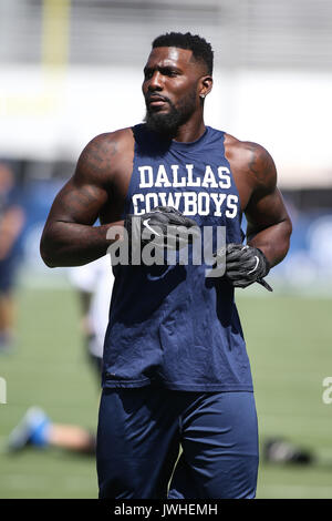 August 12, 2017 Los Angeles, CA.Dez Bryant warming up for the Dallas Cowboys vs Los Angeles Rams at the Los Angeles Memorial Coliseum in Los Angeles, Ca on August 12, 2017. (Absolute Complete Photographer & Company Credit: Jevone Moore/MarinMedia.org/Cal Sport Media (Network Television please contact your Sales Representative for Television usage. Stock Photo