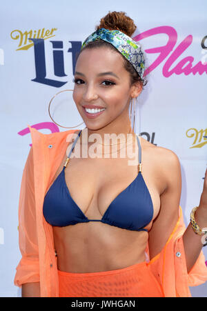 Las Vegas, Nevada, USA. 12th Aug, 2017. Singer TINASHE performs live at the Flamino Hotel & Casino GO-Pool. Credit: Marcel Thomas/ZUMA Wire/Alamy Live News Stock Photo