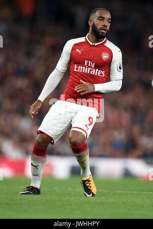 ALEXANDRE LACAZETTE OF ARSENAL ARSENAL V LEICESTER CITY EMIRATES STADIUM LONDON ENGLAND 11 August 2017 Stock Photo