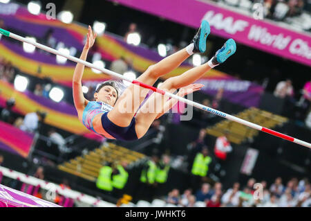 London, UK. 12th Aug, 2017.  Eventual winner Maria Lasitskene, Approved Neutral Athlete, in the women's high jump final on day nine of the IAAF London 2017 world Championships at the London Stadium. Credit: Paul Davey/Alamy Live News Stock Photo