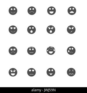 emoticon icons set vector Stock Photo