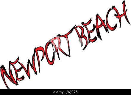 Newport Beach text sign illustration Stock Vector