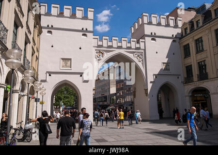 The Karlstor medieval gate in central Munich, Bavaria, Germany Stock Photo