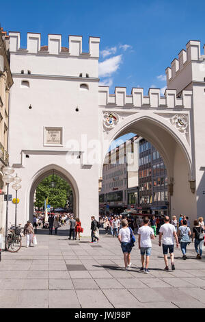 The Karlstor medieval gate in central Munich, Bavaria, Germany Stock Photo