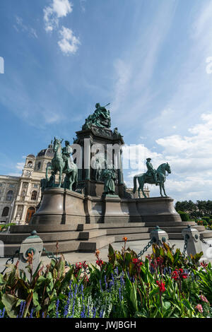 The fountain in front of Kunsthistorisches Museum in Maria-Theresien-Platz in Vienna. Stock Photo