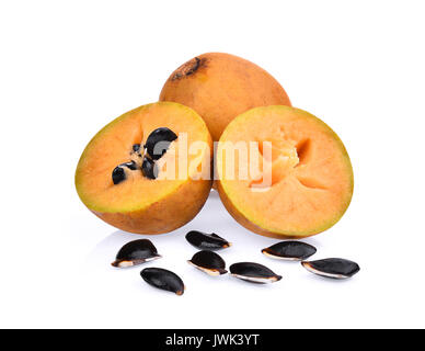 fresh sapodilla fruit isolated on white background Stock Photo