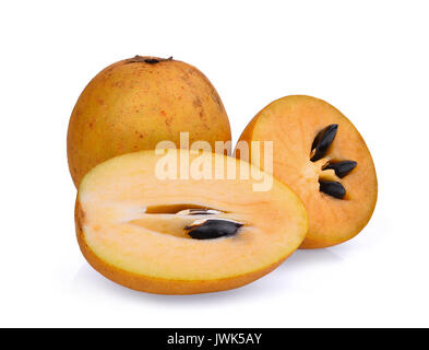 Fresh Sapodilla Fruit Isolated On White Background Stock Photo Alamy