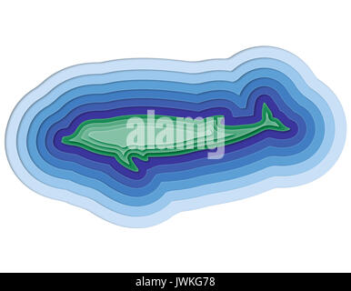 illustration of a layered fish in the sea Stock Photo